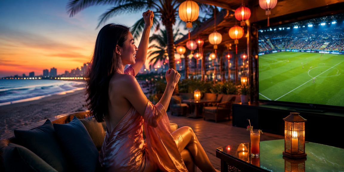 Người dùng Đà Nẵng truy cập 8745hs trên điện thoại dưới ánh đèn lồng